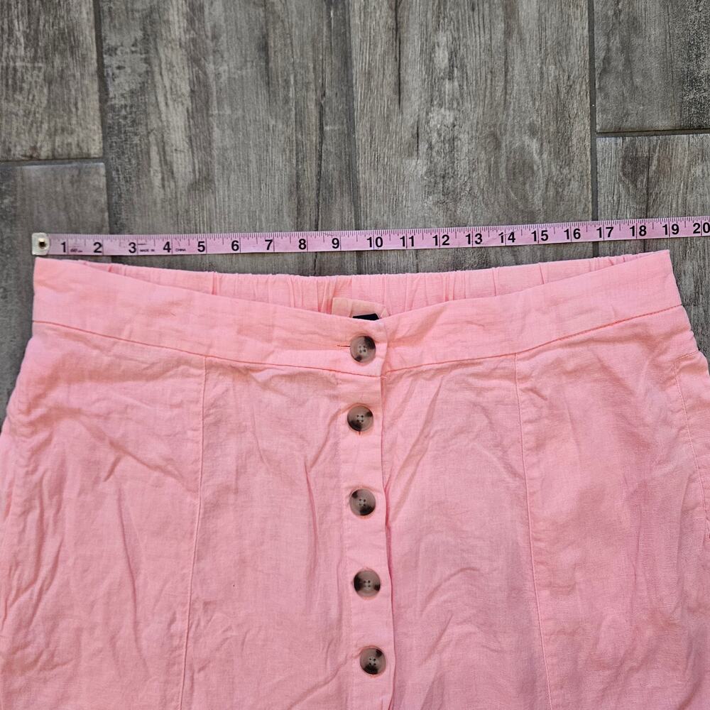 Universal Thread Button Front Linen Blend Midi Sk… - image 4